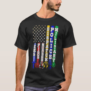 Erste Responder Design auf der Rückseite der Kleid T-Shirt