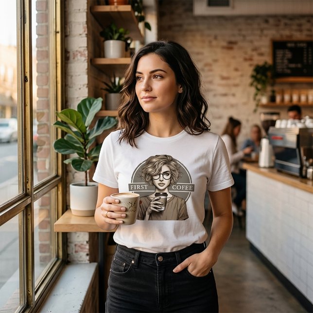 Erste Retro-Skizze für den Kaffee Tri-Blend Shirt (Von Creator hochgeladen)