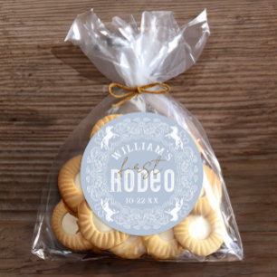 Erste Rodeo 1. Geburtstagsaufkleber - Light Blue W Runder Aufkleber