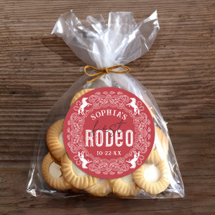 Erste Rodeo 1. Geburtstagsaufkleber - Roter Wester Runder Aufkleber