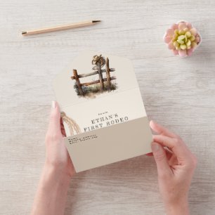 Erste Rodeo Birthday All In One Einladung