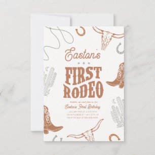 Erste Rodeo Birthday Einladung Cowboy Party
