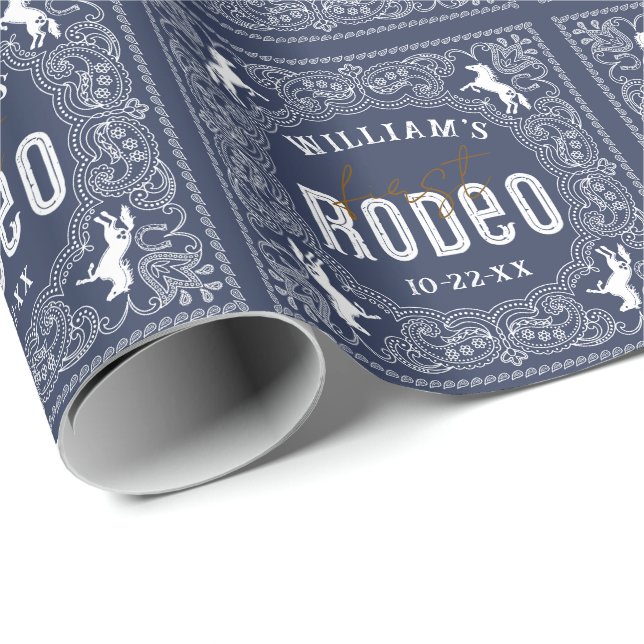 Erste Rodeo Birthday Wrapping Paper - Red Bandana Geschenkpapier (Rolleneckpunkt)