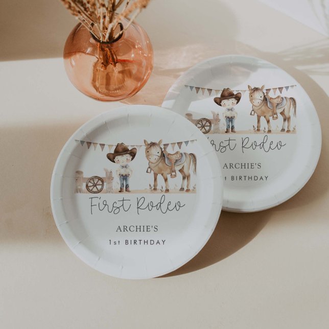 Erste Rodeo Boy Birthday Party Pappteller (Von Creator hochgeladen)