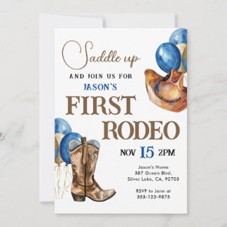 Erste Rodeo Cowboy 1. Geburtstag Einladung