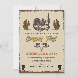 Erste Rodeo Cowboy Geburtstagsparty Einladung