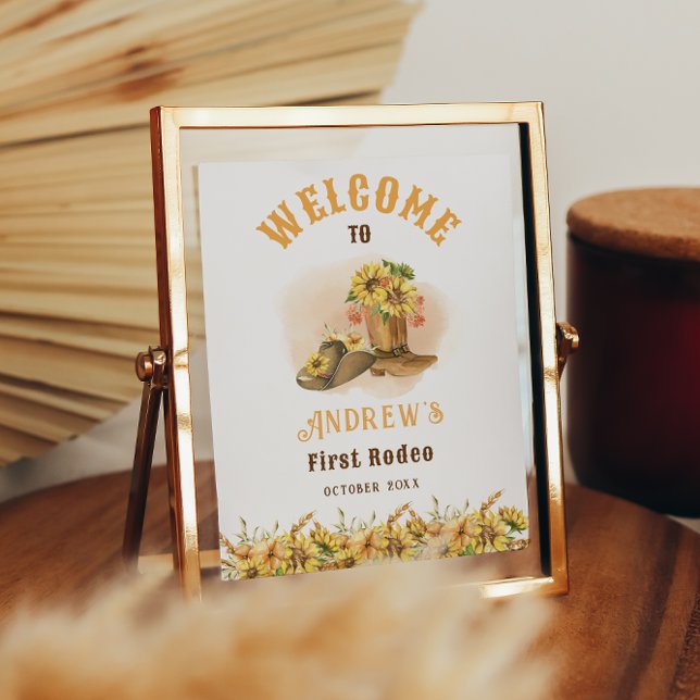 Erste Rodeo Cowboy Geburtstagsparty Willkommenspen Poster (Von Creator hochgeladen)