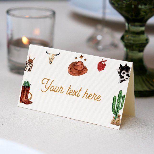 Erste Rodeo Cowboy Platzkarte (Von Creator hochgeladen)