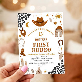 Erste Rodeo-Cowboy-Western-Einladung zum 1. Geburt Einladung