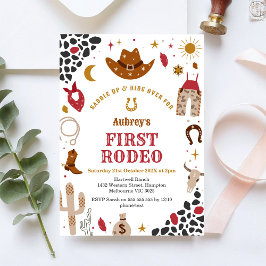 Erste Rodeo-Cowboy-Western-Einladung zum 1. Geburt Einladung