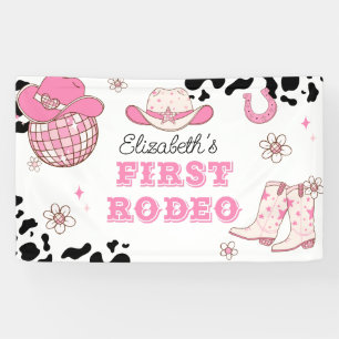 Erste Rodeo-Cowgirl 1. Geburtstagsfeier Banner