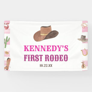 Erste Rodeo Cowgirl 1. Geburtstagsparty Banner