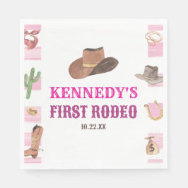 Erste Rodeo Cowgirl 1. Geburtstagsparty Serviette