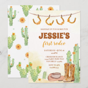 Erste Rodeo Cowgirl Birthday Einladung
