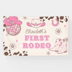 Erste Rodeo Cowgirl braun 1. Geburtstag Party Banner
