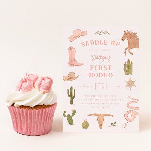 Erste Rodeo Cowgirl Geburtstagsparty Einladung