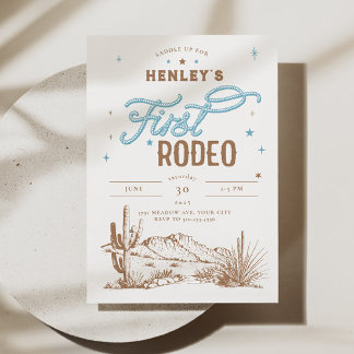 Erste Rodeo Geburtstagseinladung für Jungen Einladung