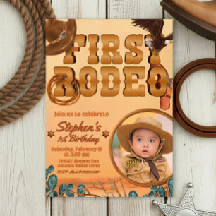 Erste Rodeo mit Foto Einladung