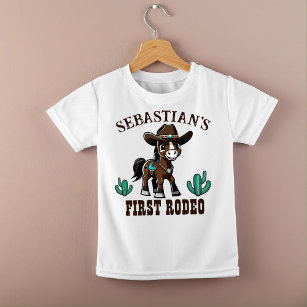 Erste Rodeo niedlich Cowboy-Geburtstagsparty Baby T-shirt