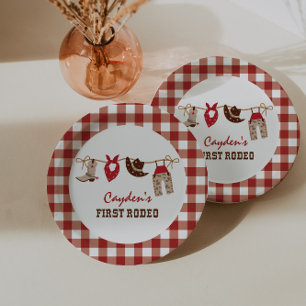 Erste Rodeo Western Cowboy 1. Geburtstagspapier Pl Pappteller