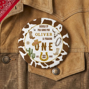 Erste Rodeo Western Cowboy Boys 1. Geburtstagsfeie Button