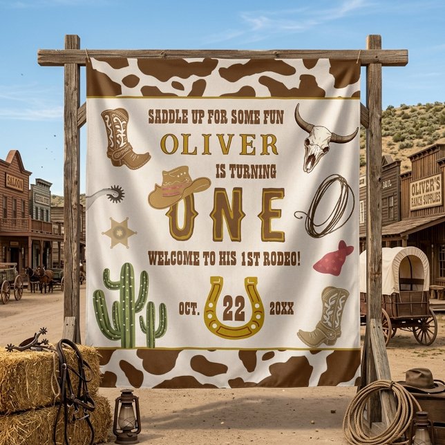 Erste Rodeo-Western-Geburtstagsfeier Willkommen Wandteppich (Von Creator hochgeladen)