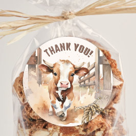 Erste RODEO | Wild West Bull Cowboy 1. Geburtstag Runder Aufkleber