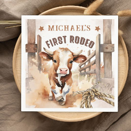 Erste RODEO | Wild West Bull Cowboy 1. Geburtstag Serviette