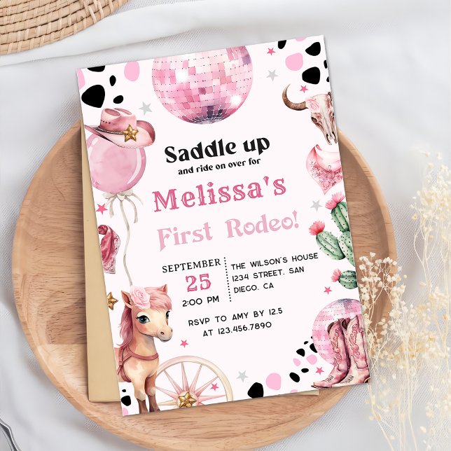 Erste Rodeo Wild West Cowgirl Einladung (Von Creator hochgeladen)