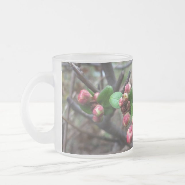 Erste rosa Buds Mattglastasse (Links)