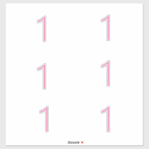 Erste Rosa Nummer Eins Niedliches Alter Aufkleber