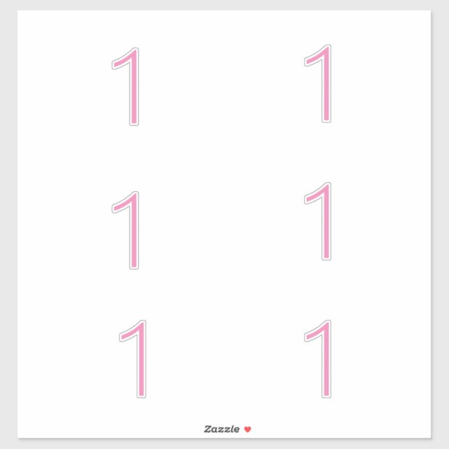 Erste Rosa Nummer Eins Niedliches Alter Aufkleber (Blatt)