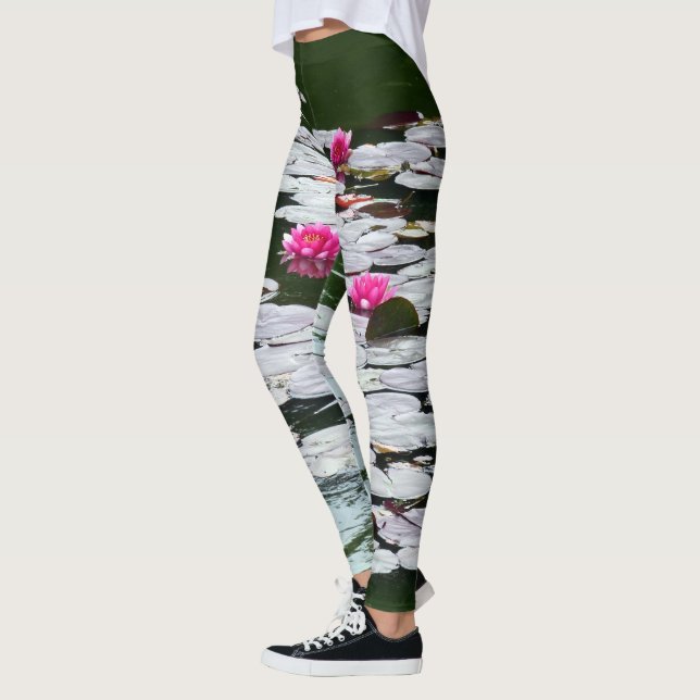 Erste rosa Wasserlilien Leggings (Links)