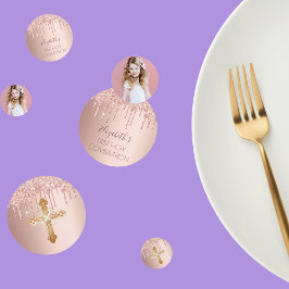 Erste Rose der heiligen Gemeinde Gold Glitzer Foto Konfetti