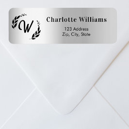 Erste Rücksendeadresse Silver Monogramm