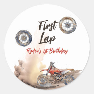 Erste Runde Little Racer 1. Geburtstag Runder Aufkleber