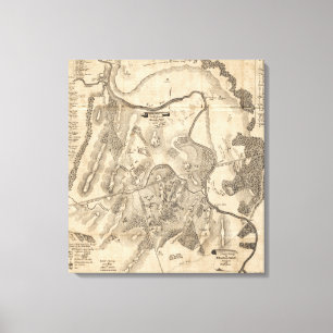 Erste Schlacht bei Bull Run - Panorama des Zivilen Leinwanddruck