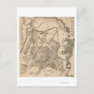 Erste Schlacht bei Bull Run - Panorama des Zivilen Postkarte