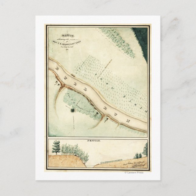 Erste Schlacht bei Bull Run - Panoramablick aus de Postkarte (Vorderseite)