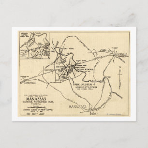 Erste Schlacht beim Bullenlauf - Panorama des Zivi Postkarte