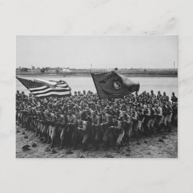 Erste Schlacht - US-Marines - 1918 Postkarte (Vorderseite)