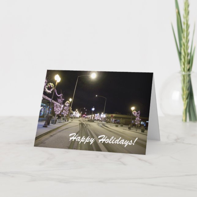 Erste Schnee Weihnachtskarte Feiertagskarte (Vorderseite)