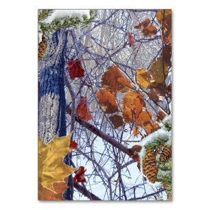 Erste Schnee Winter Camouflage Print Tischnummer