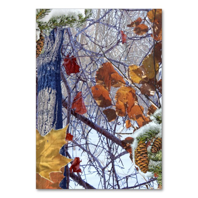 Erste Schnee Winter Camouflage Print Tischnummer (Vorderseite)