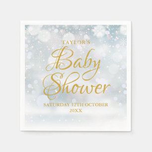 Erste Schneeflocken Winter-Baby-Party / Sprinkle Serviette