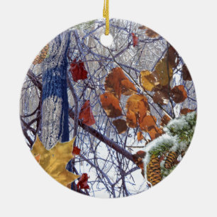 Erste Schneewinterszene Camouflage-Malerei Keramikornament