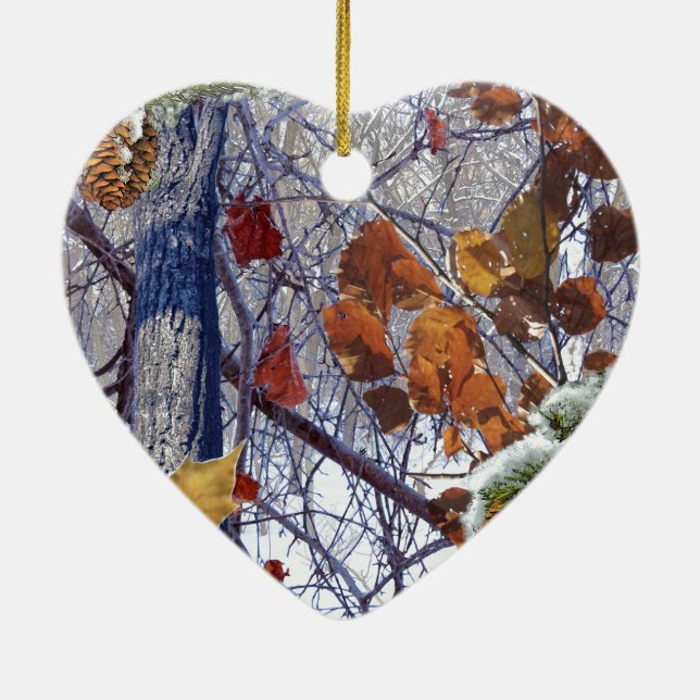 Erste Schneewinterszene Camouflage-Malerei Keramikornament (Hinten)