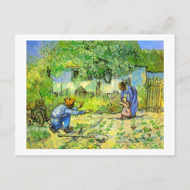 Erste Schritte, 1890 Vincent van Gogh. Postkarte (Vorderseite)