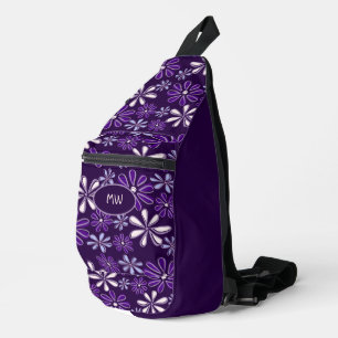 Erste Schritte IndigoBlume Doodle Muster Dunkles V Crossbody Bag