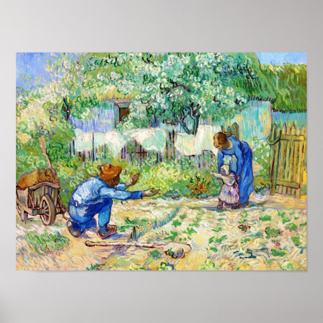 Erste Schritte (nach Millet) Vincent van Gogh Art Poster (Vorne)